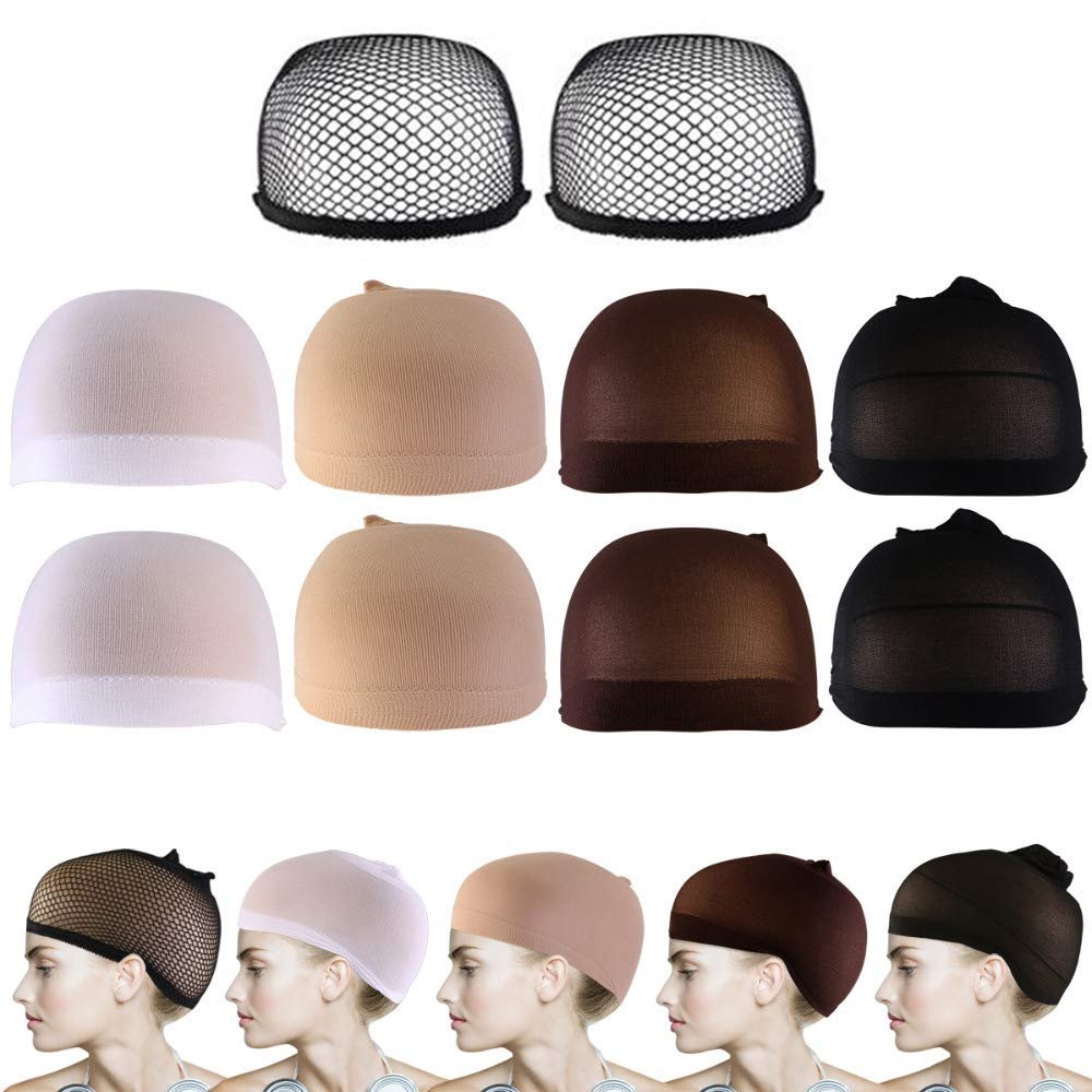 10 Pack Nylon Hairnets Net Making Wig Caps for Women and Men Mix Colors
