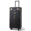 ASCASE Rolling Lockable Makeup Train Case Hairdressing Trolley Stylist Beauty Salon Cosmetic Luggage Travel Organizer Tool Box with Hair Dryer Holder view 3