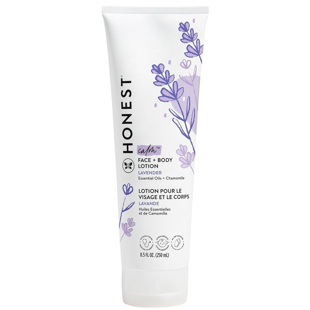 The Honest Company Hydrating Face Body Lotion, Fast Absorbing, Naturally Derived, Hypoallergenic, Lavender Calm, 8.5 fl oz