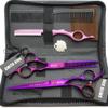 7.0 Inches Professional Hair Cutting thinning Scissors Set with Razor (Violet) view 1
