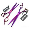 7.0 Inches Professional Hair Cutting thinning Scissors Set with Razor (Violet) view 4
