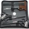 7.0 Inches Professional hair cutting thinning scissors set with razor (Black) view 2