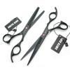 7.0 Inches Professional hair cutting thinning scissors set with razor (Black) view 3