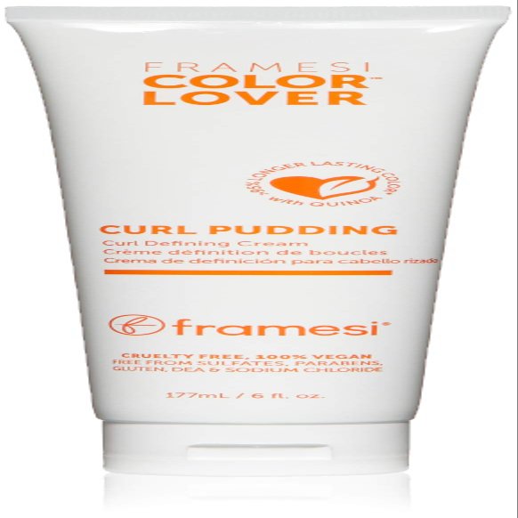 FRAMESI Curly Hair Care | Color Lover Curl Pudding Styling Cream, Curl Defining Cream | Separates Curls | Tames Frizz | 6 fl oz | Vegan | Color Treated Hair