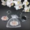 12 Pcs New Baptism Compact Mirror Keychain Favor - Bautizo Recuerdos / 3 Angel Baby Design Makeup Compact/First Communion With Organza Bags view 3