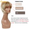QUEENTAS Pixie Layered Short Blonde Wigs for White Women Black Women Synthetic Hair (Blonde Mixed Brown) view 2