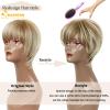 QUEENTAS Pixie Layered Short Blonde Wigs for White Women Black Women Synthetic Hair (Blonde Mixed Brown) view 3