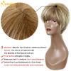 QUEENTAS Pixie Layered Short Blonde Wigs for White Women Black Women Synthetic Hair (Blonde Mixed Brown) view 4