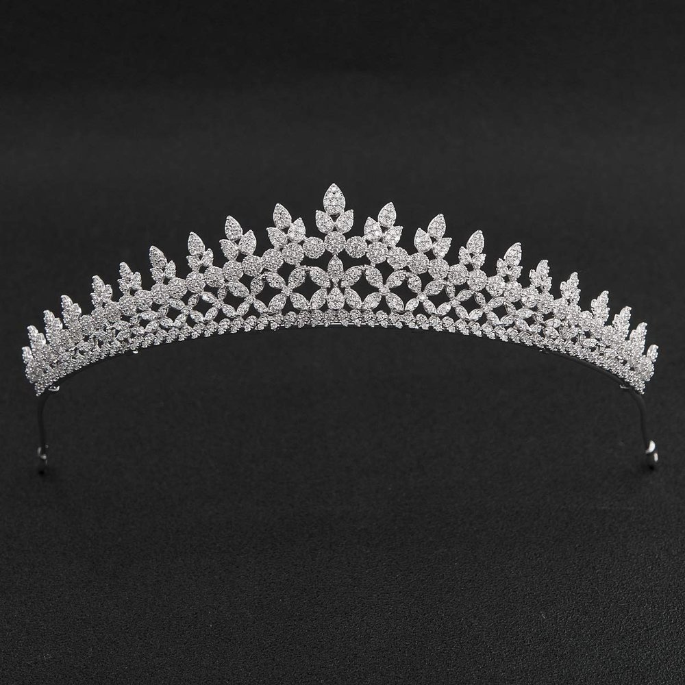 SEPBRIDALS Crystals Cubic Zirconia CZ Wedding Bridal Tiara Crown Women Hair Accessories Jewelry CH10205
