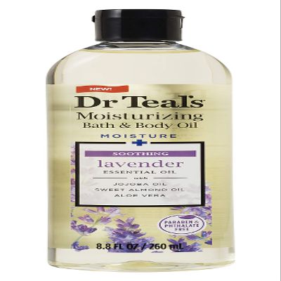 Dr Teal's Moisturizing Bath and Body Oil, Soothe & Sleep with Lavender Essential Oil, 8.8 fl oz
