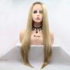 xiweiya Long Ombre Blonde Wig straight Synthetic Blonde Lace Front Wigs Straight Heat Resistant Fiber for Women, Girl Drag Queen Side Part Long Blonde Hair Wigs Hairstyle Wig 24 inch view 1