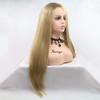 xiweiya Long Ombre Blonde Wig straight Synthetic Blonde Lace Front Wigs Straight Heat Resistant Fiber for Women, Girl Drag Queen Side Part Long Blonde Hair Wigs Hairstyle Wig 24 inch view 2