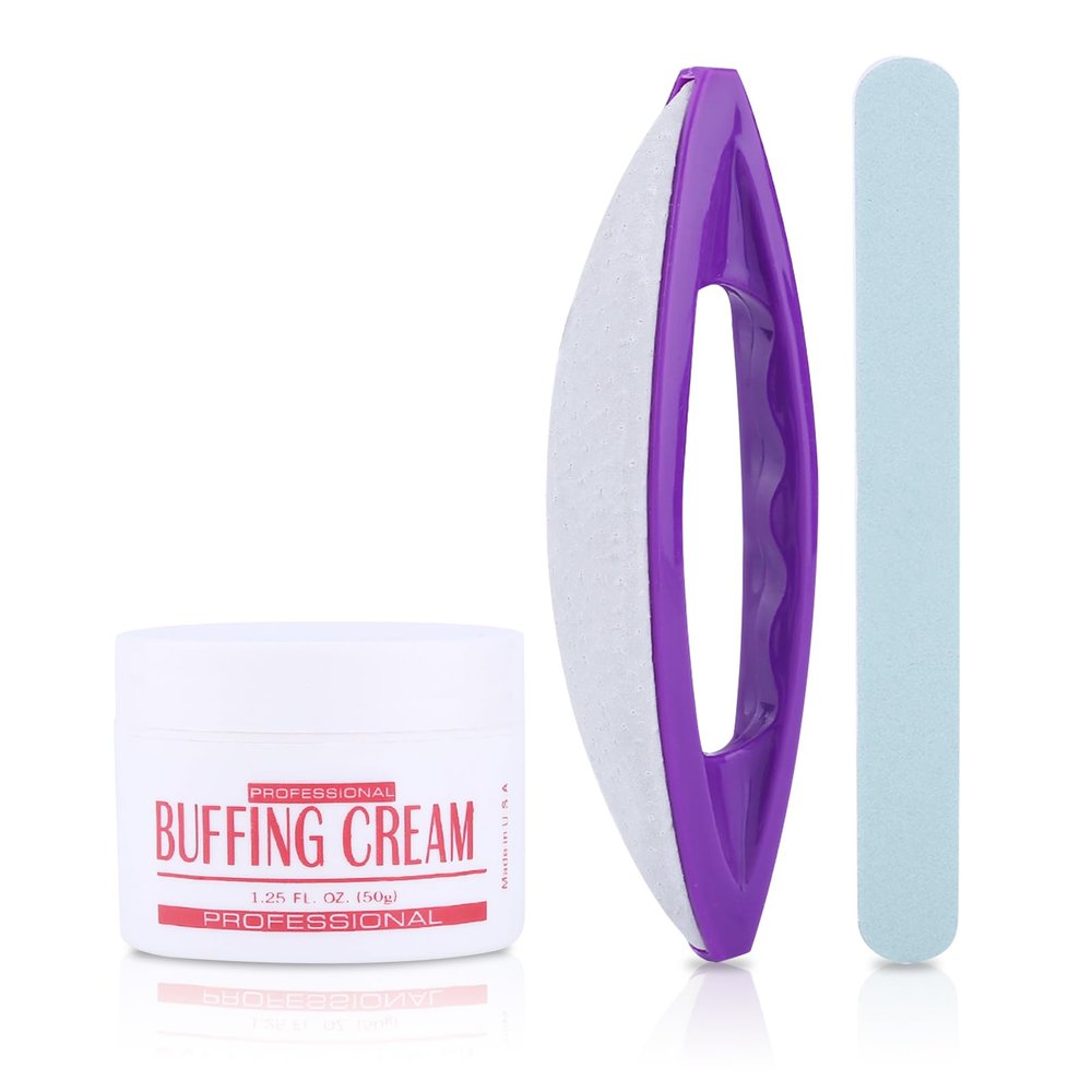 Nail Buffers Blocks For Nails, Manicure Polishing Kit, Nail Art Buffing Cream+Nail Brush Buffer+Polishing Strip Nail Care Tools Set Nail Buffer Block for Professional Manicure Pedicure Salon