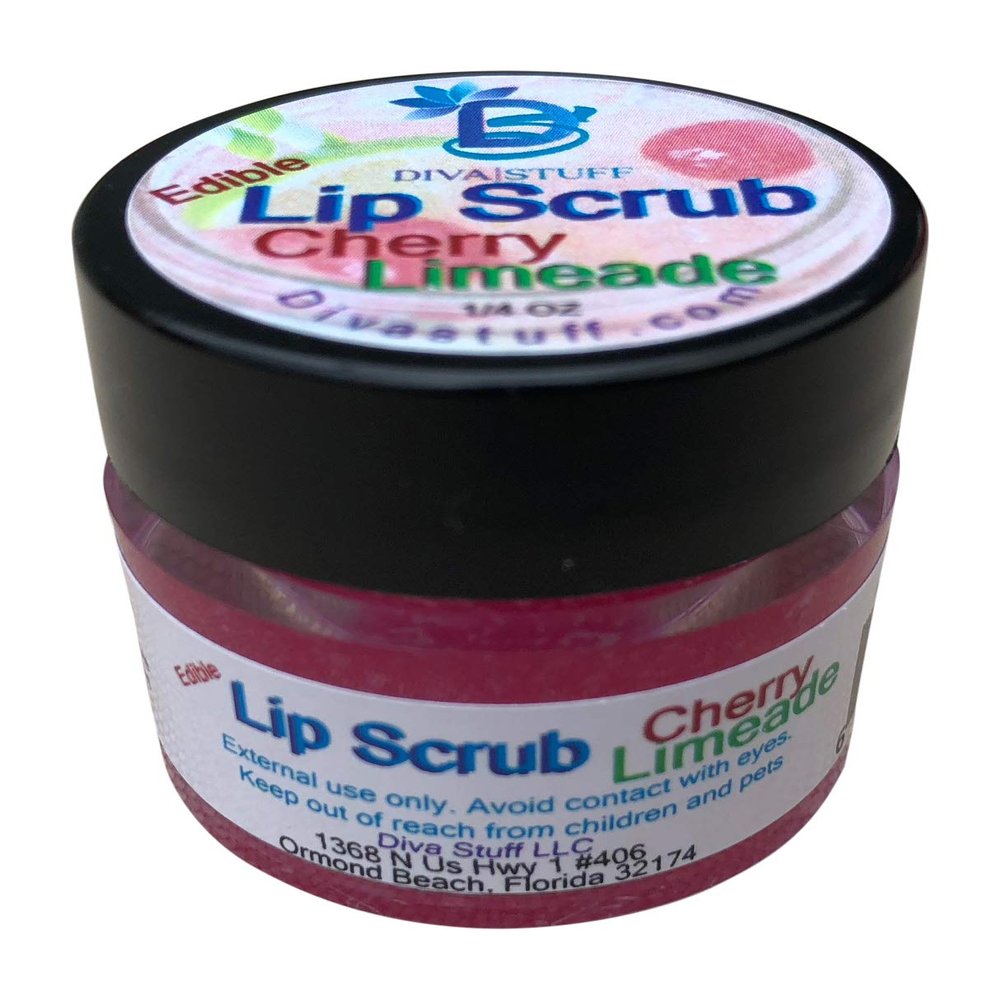 Diva Stuff Ultra Hydrating Lip Scrub for Soft Lips, Gentle Exfoliation, Moisturizer & Conditioner, Cherry Limeade   oz (Made in the USA)