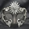 Mens Mythological Silver/black Sun God Greek Style Party Mask Mens Mythological Greek Style Party Mask Mardi Gras Majestic Party Halloween Ball Prom view 1