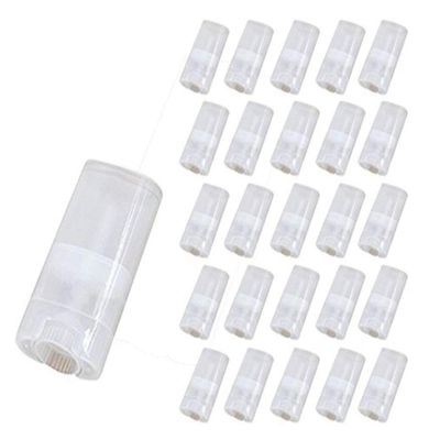 15ML Transparent Empty Plastic Oval Deodorant Containers Lipstick Tubes Tube Bottles For Chapstick Homemade Lip Balm Crayon(10PCS)