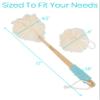 Vive 17 Shower Loofah with Long Handle - Exfoliating Back & Body Scrubber for Men & Women - Luffa Sponge on a Stick for Bathing, Cleaning - Includes Extra Handheld Lufa, Hook & String to Hang on Wall view 3