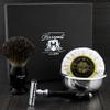 4 Pcs Men's Shaving Set with Black Badger Hair Brush,De Safety Razor Bowl & Soap. Perfect As a Gift for Him view 1