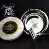 4 Pcs Men's Shaving Set with Black Badger Hair Brush,De Safety Razor Bowl & Soap. Perfect As a Gift for Him view 3