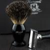 4 Pcs Men's Shaving Set with Black Badger Hair Brush,De Safety Razor Bowl & Soap. Perfect As a Gift for Him view 4