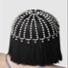 BABEYOND 1920s Crystal Cap Headpiece Rhinestone Head Chain Roaring 20s Great Gatsby Hair Accessories for Art Deco Party (Silver Pearl) view 2