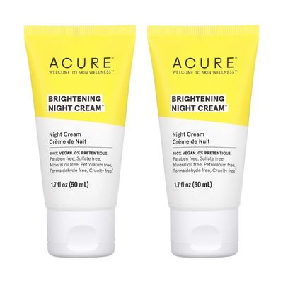 Acure Brightening Night Cream, 1.7 fl oz (50 ml) (Pack of 2)