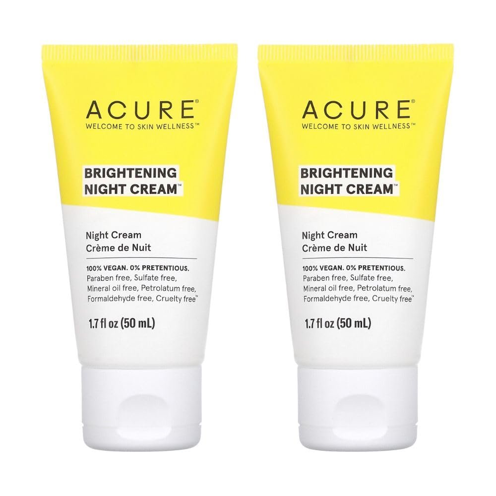 Acure Brightening Night Cream, 1.7 fl oz (50 ml) (Pack of 2)