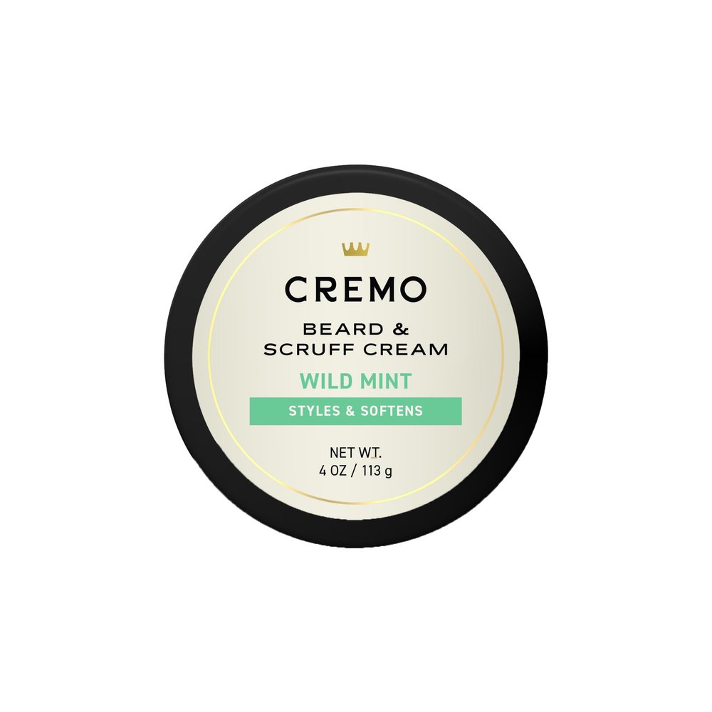 Cremo Beard & Scruff Cream, Wild Mint, 4 Ounce (Pack of 1) - Soothe Beard Itch, Condition and Offer Light-Hold Styling for Stubble and Scruff (Product Packaging May Vary)