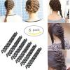 AnHua 6PCS Fashion French Hair Styling Clip Stick Bun Maker Braid Tool Hair Accessories Twist Plait Hair Braiding Tool (Black) view 1