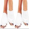 Bcurb Toe Gel-Lined Compression Socks (2 Pair) Toes Separating Therapeutic Moisturizes Dry Feet Hard Cracked Skin. (White, Medium) view 1