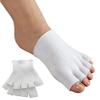 Bcurb Toe Gel-Lined Compression Socks (2 Pair) Toes Separating Therapeutic Moisturizes Dry Feet Hard Cracked Skin. (White, Medium) view 4