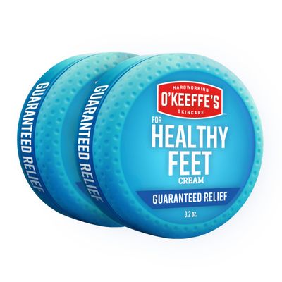 O'Keeffe's for Healthy Feet Foot Cream - 3.2 oz Jar (2 Pack) - Guaranteed Relief for Extremely Cracked, Dry Feet, Repairing Skincare, Instantly Boosts and Retains Moisture Levels