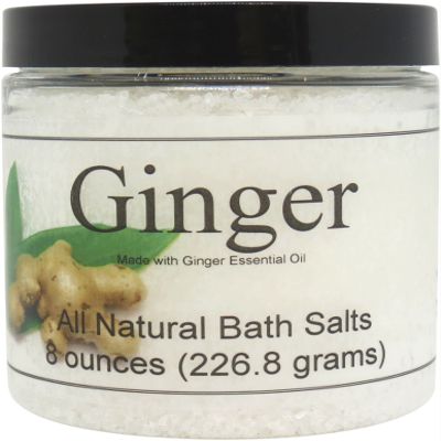 All Natural Ginger Bath Salts by Eclectic Lady, 8 ounces