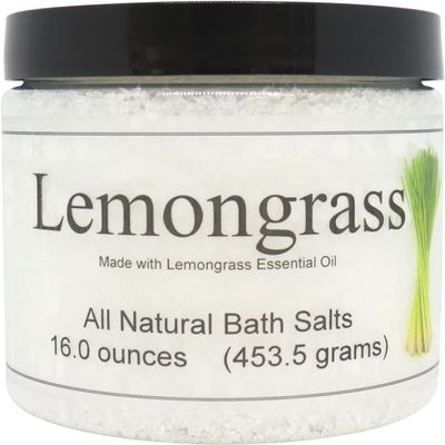 All Natural Lemongrass Bath Salts by Eclectic Lady, 16 ounces