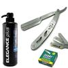 CUT THROAT BARBER SHAVING RAZOR VENUS SHAVING GEL, 100 BLADES Professional Stainless Steel Straight Edge Razor with 100 Single Edge Blades - Close Shaving Men's Manual Shaver view 1