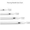100PCS Curved Hollow Piercing Needles 14G Curved Body Piercing Needles Sterilized Surgical Steel Disposable Curved Needles for Belly Piercing Needles Curved 14 Gauge view 2