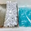 10ml [1/3 oz] EMPTY CLEAR Glass Rollon Bottle with Plastic Roller & Plastic Light Blue Caps [144 Pcs] view 1