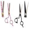 5.5" Professional Barber Razor Edge Titanium Coated Hair Cutting and Texturizing Shears Scissors Set+case view 2