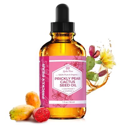 Leven Rose Prickly Pear Seed Oil (Barbary Fig) 100% Pure Organic Prickly Pear Oil, Extra Virgin, Cold Pressed, All Natural Face, Dry Skin & Body Moisturizer and Hair Treatment 1 oz