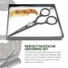 Lucky Franc's Beard Grooming Kit with Japanese Beard Scissors & Ox Horn Handmade Mini Beard Combs for Men. Mustache Trimming Kit with Mustache Hair Scissors and Comb for Men. Handmade Beard Care Kit view 2