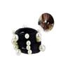 10 Pcs Women's Imitation Pearl Towel Ring Hair Bands Ponytail Holder Hair Ties Black Elastic Rubber Band Hair Ropes Headbands Hair Accessories (White) view 1
