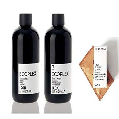 ICON Ecoplex WashPlex (Hair Wash) & Ecoplex BoostPlex #3 (Bond Enhancer) DUO - 8.5 oz each (FREE Hair & Skin care samples)