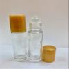 10ml [1/3 oz] EMPTY CLEAR Glass Rollon Bottle with Plastic Roller & Plastic Gold Caps [12 Pcs] view 1