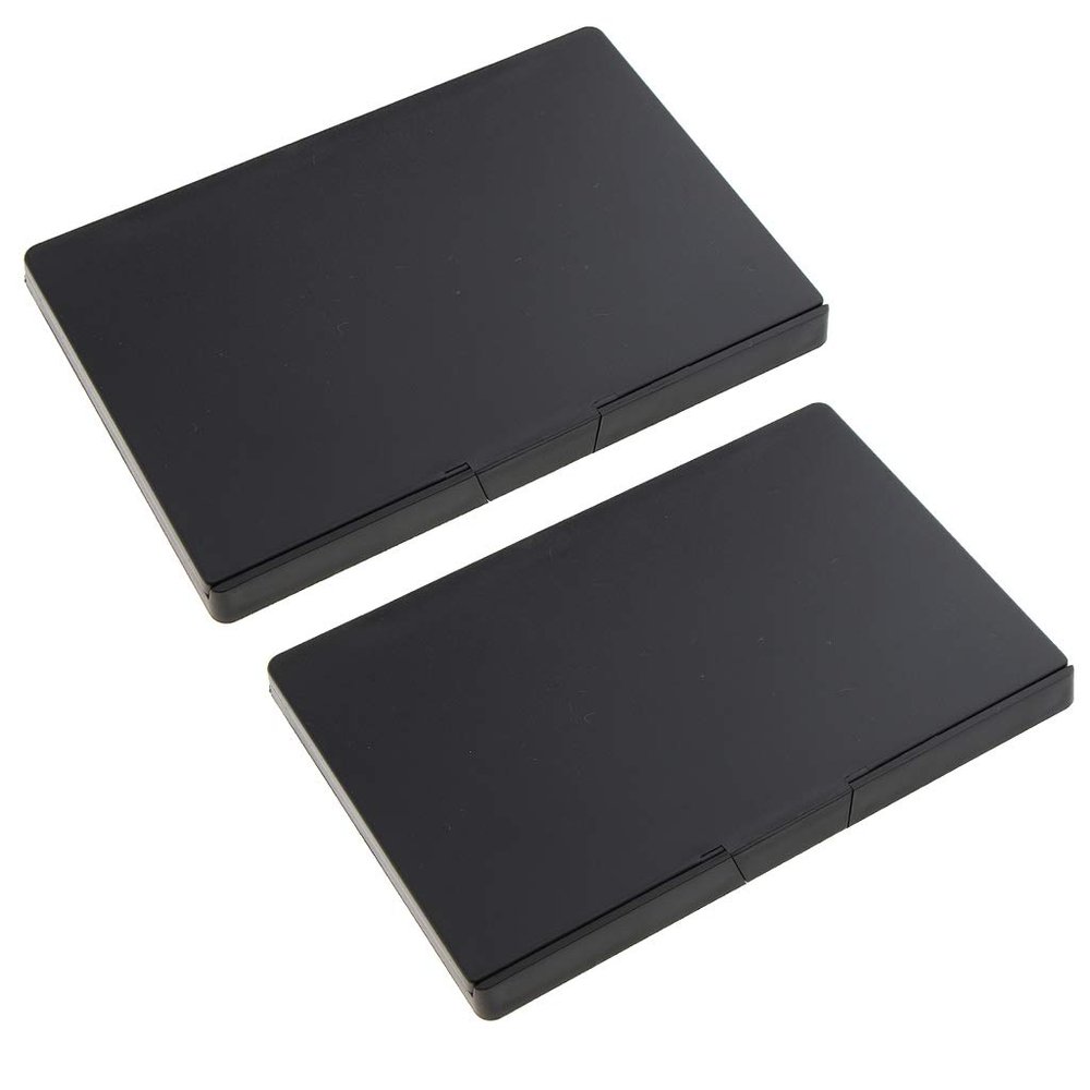 B Blesiya 2x Cosmetic Empty Magnetic Palette Box Eyeshadow Powder Makeup Case Make Up Organizer Space-Saving Black Travel Friendly