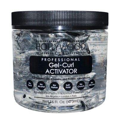 Hollywood Curl Activator Gel - For Frizzy, Wavy & Curly Hair - Styling Control, Curl Enhancer With Natural Oils, Vitamins & Protein - For Women & Men - 16 fl oz
