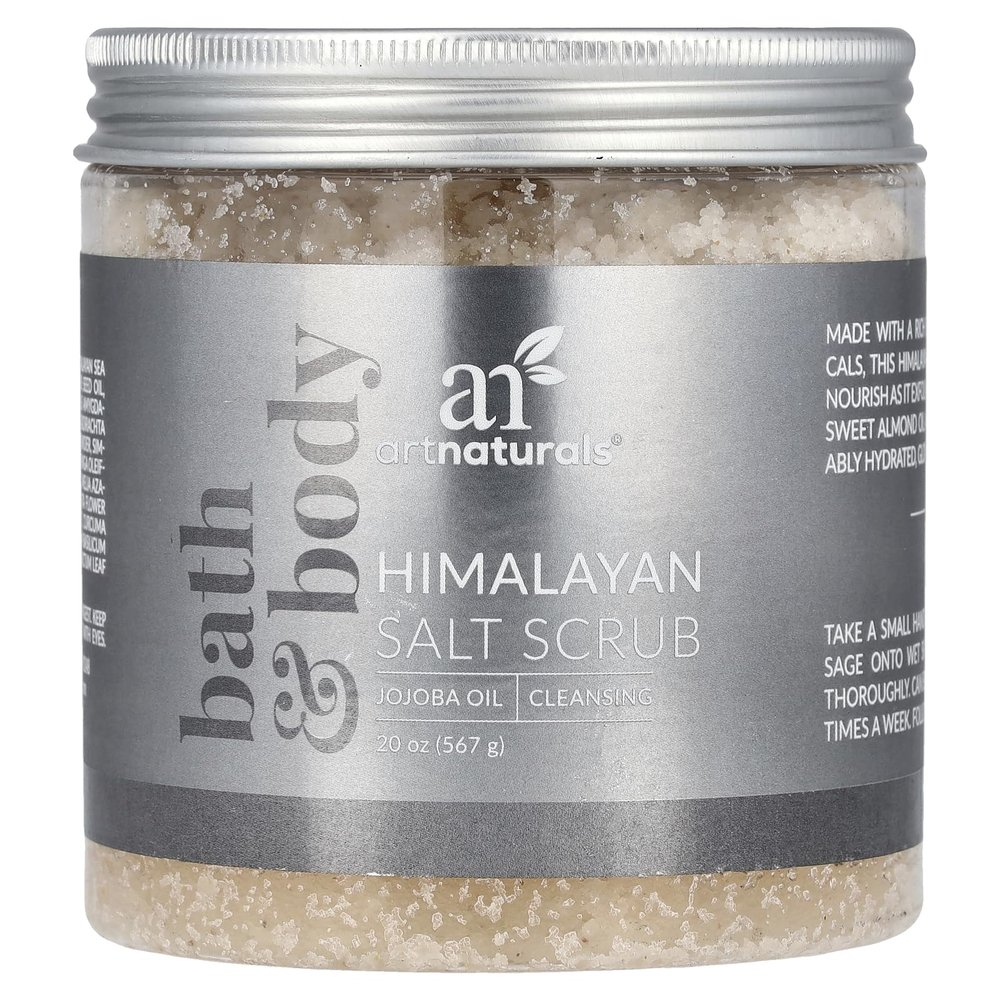 artnaturals Himalayan Body Scrub and Face Scrub - (20 Oz) - Deep Cellulite Cleansing Exfoliator with Sugar, Shea Butter, Exfoliating Himalayan - Natural Pink for Hand, Skin and Facial - Men and Women