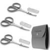 PAFASON Ultra Sharp Beard Scissor Set, High Precision Straight Curved Round Tip Mustache Facial Nose Hair Trimming Tool, Stainless Steel, Safety Case, Premium Leather Pouch view 1