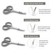 PAFASON Ultra Sharp Beard Scissor Set, High Precision Straight Curved Round Tip Mustache Facial Nose Hair Trimming Tool, Stainless Steel, Safety Case, Premium Leather Pouch view 3
