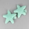 2 Mint Green Starfish Barrettes Hair Clip Sea Star Mermaid Barrette Hair 2 5/8" Colored Hair Clips for Women view 1