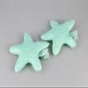 2 Mint Green Starfish Barrettes Hair Clip Sea Star Mermaid Barrette Hair 2 5/8" Colored Hair Clips for Women view 2